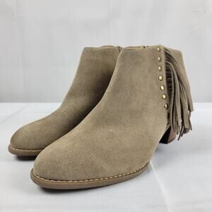 Vionic Ankle Boots Womens Fringe Boots Beige 322FAROS US 8.5 Beige Suede